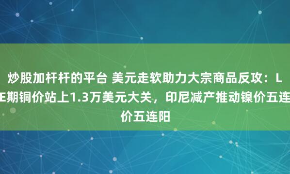 炒股加杆杆的平台 美元走软助力大宗商品反攻：LME期铜价站上1.3万美元大关，印尼减产推动镍价五连阳
